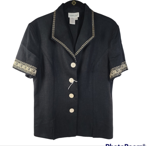 Coldwater Creek 2pc Black Sleeveless Sheath Dress & Short Sleeve Jacket Size 8 - Picture 2 of 15